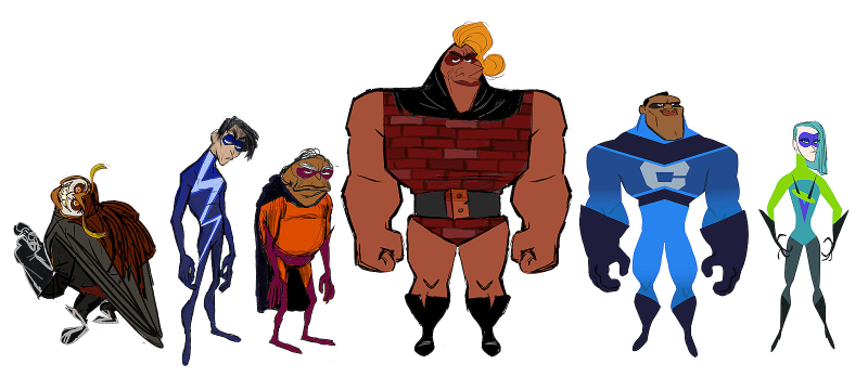 Concept art of the Wannabes from Incredibles 2.